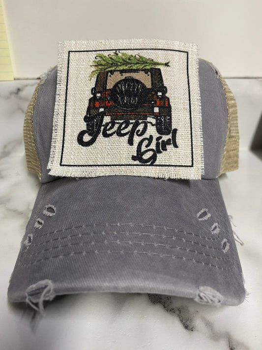Jeep Girl Christmas Hat Patch