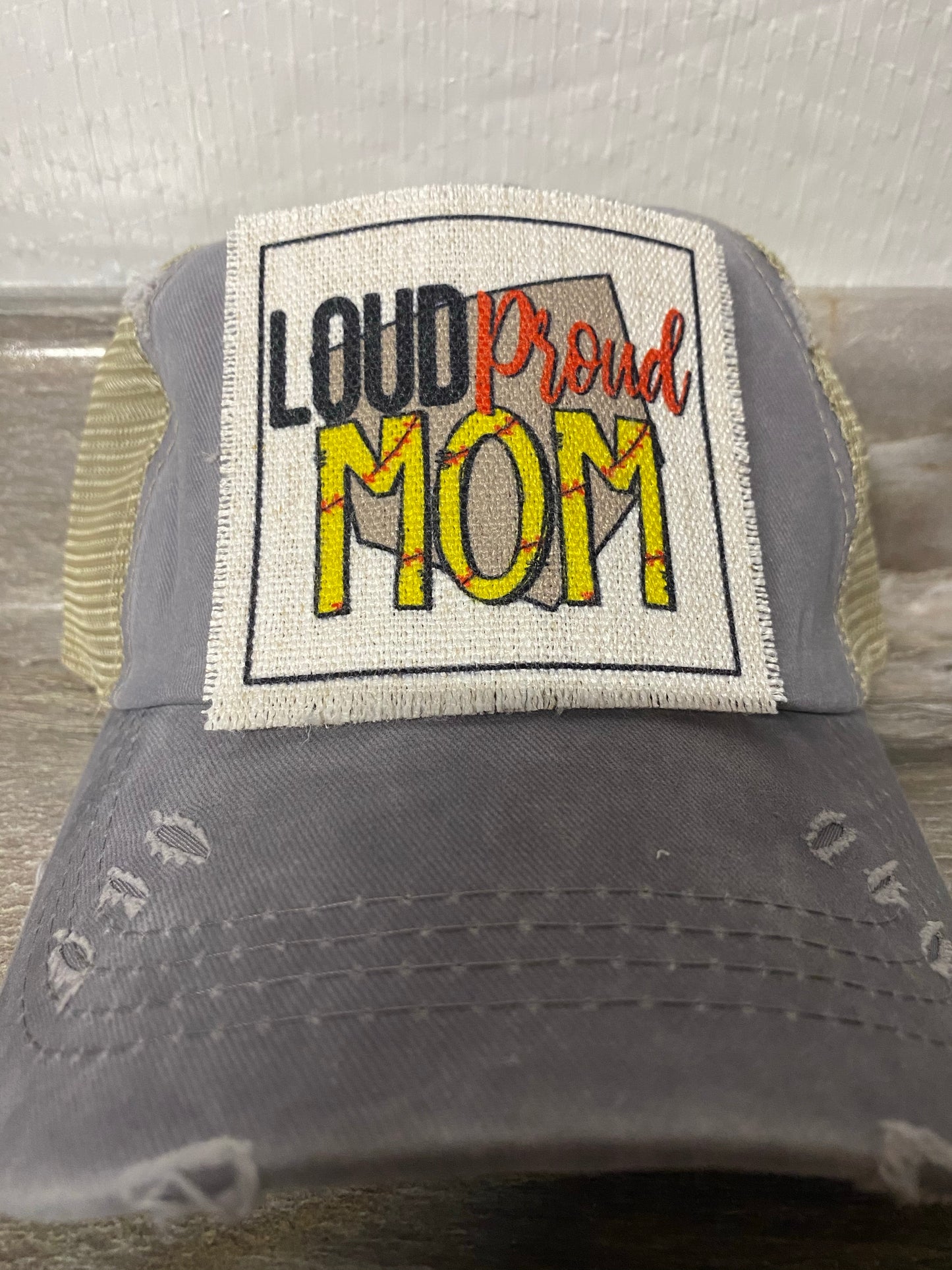 Loud Proud Mom Softball Hat Patch