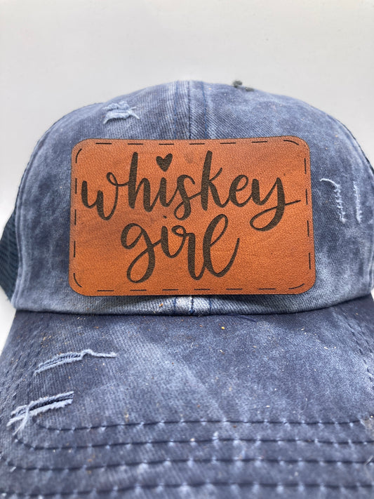 Whiskey Girl Leatherette Hat Patch