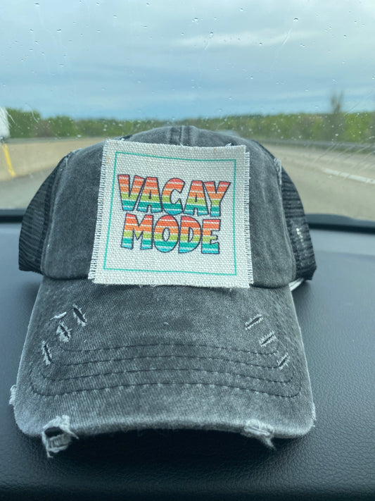 Vacay Mode Stripes Hat Patch