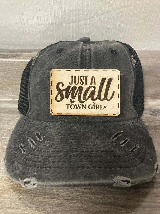 Just a Small Town Girl Leatherette Hat Patch