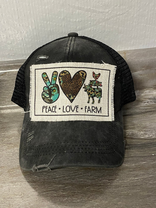 Peace Love Farm Hat Patch