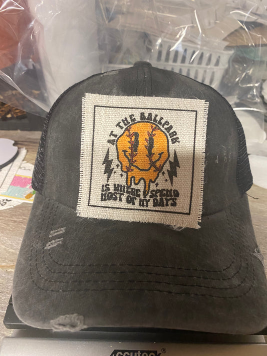 At The Ballpark Softball Hat Patch