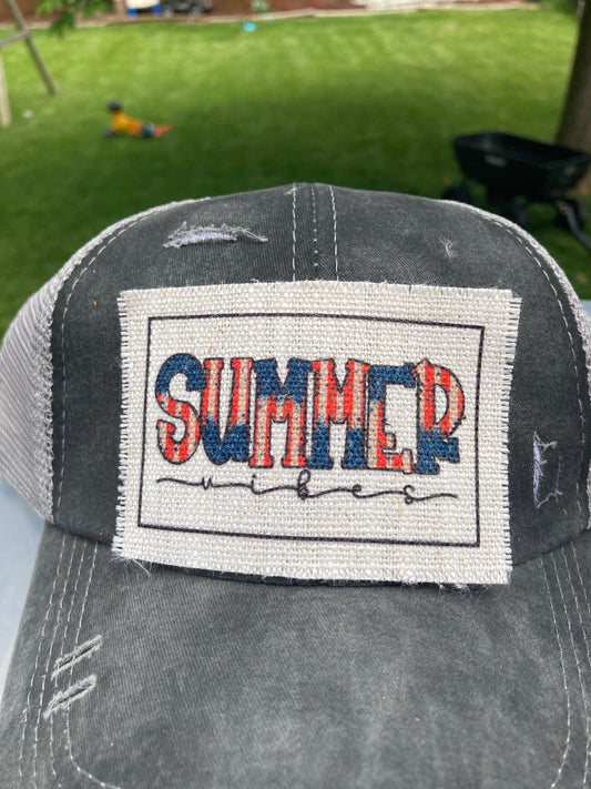 Summer Vibes Patriotic Hat Patch