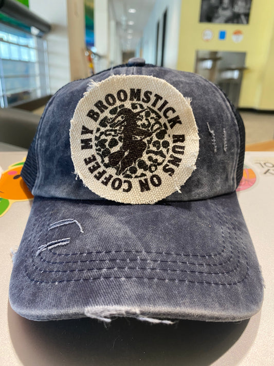 My Broomstick Runs On Coffee Hat Patch