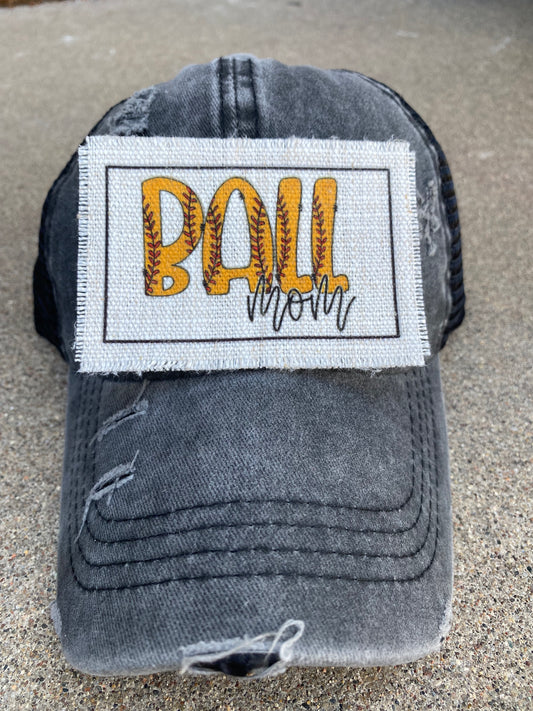 Ball Mom Softball Hat Patch