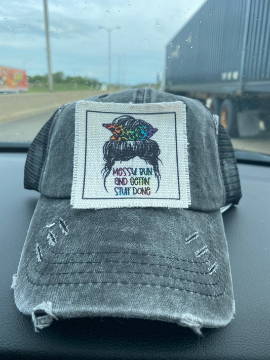 Messy Bun Hat Patch