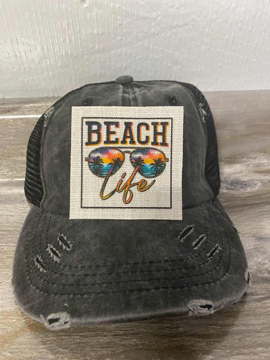 Beach Life with Sunglasses Hat Patch