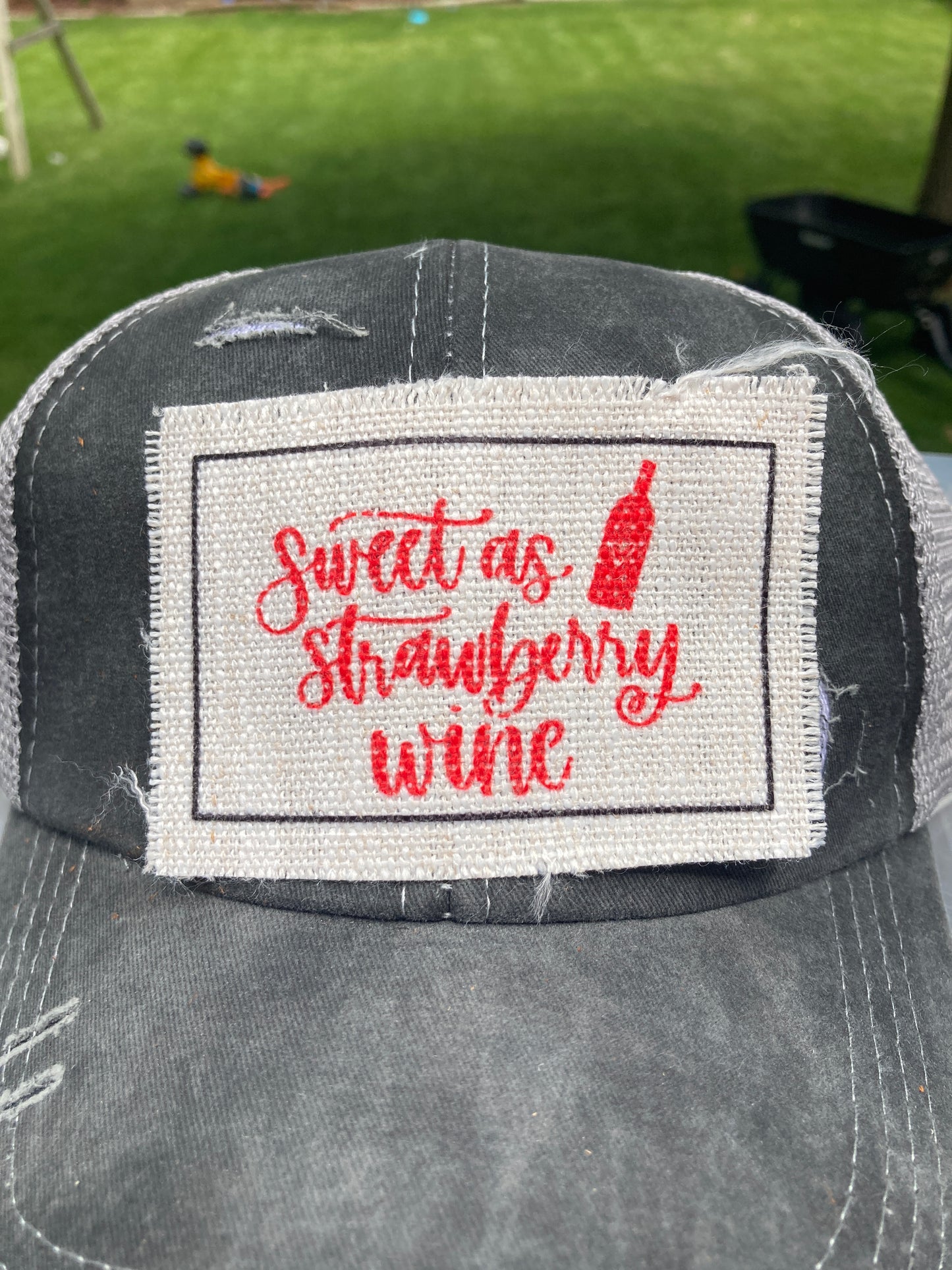 Sweet as Strawberry Wine Hat Patch