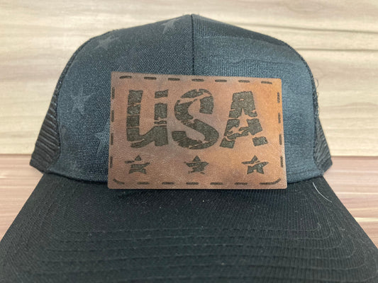 USA Leatherette Hat Patch