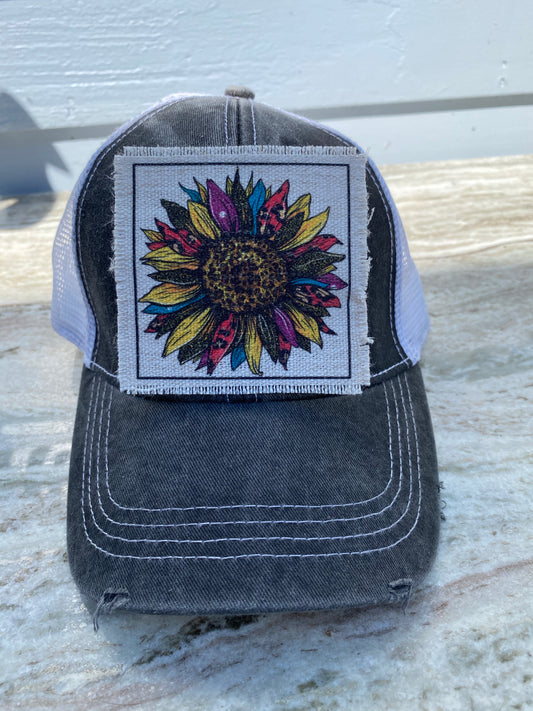 Colorful Sunflower Hat Patch