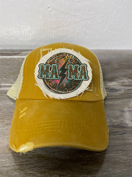 Mama Grunge Leopard Hat Patch