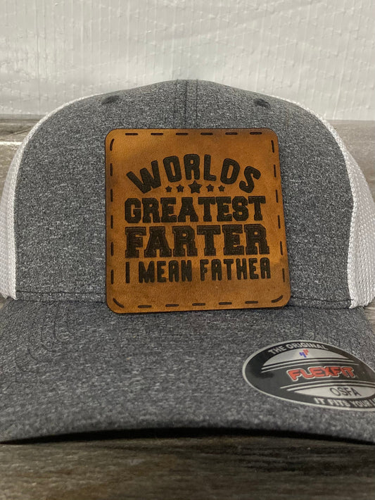 World's Greatest Farter Leatherette Hat Patch