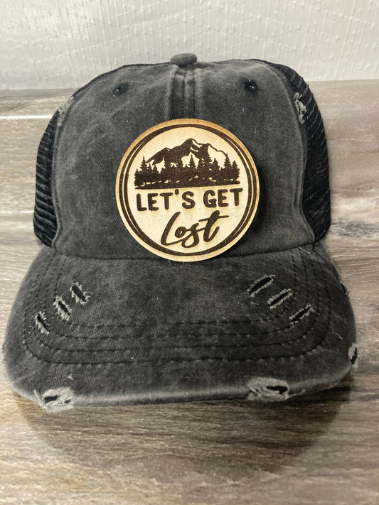 Let's Get Lost Leatherette Hat Patch