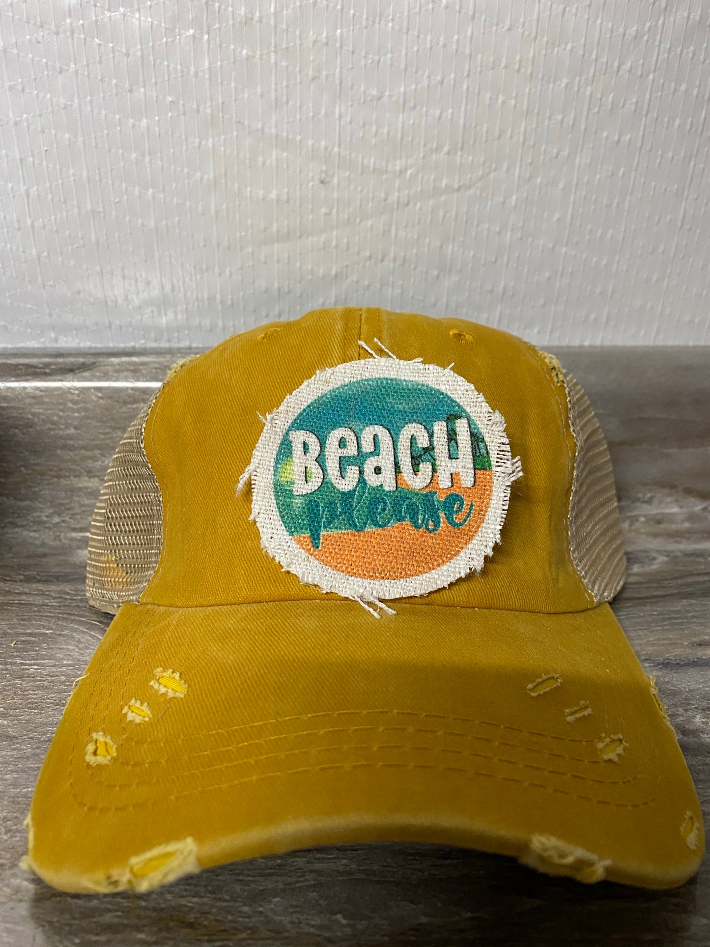 Beach Please Round Hat Patch