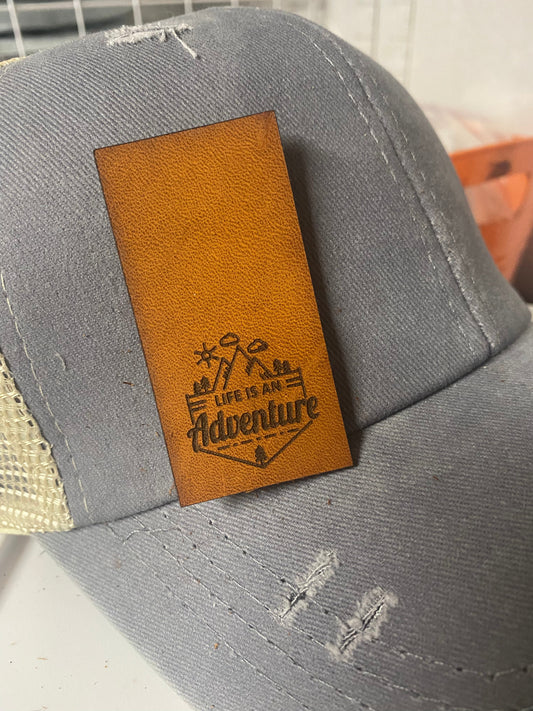 Life is an Adventure Fold-Over Leatherette Beanie Patch