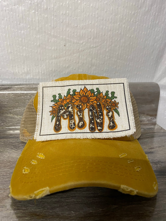 Mini Sunflower Cow Hat Patch
