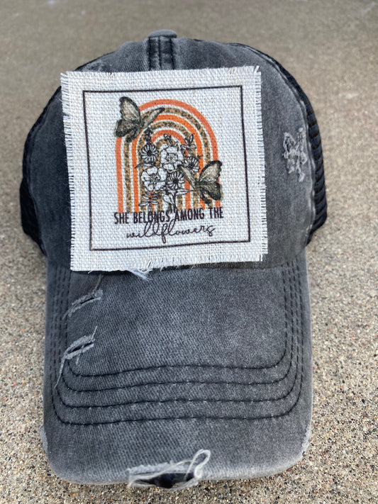 She Belongs Among The Wildflowers Rainbow Hat Patch