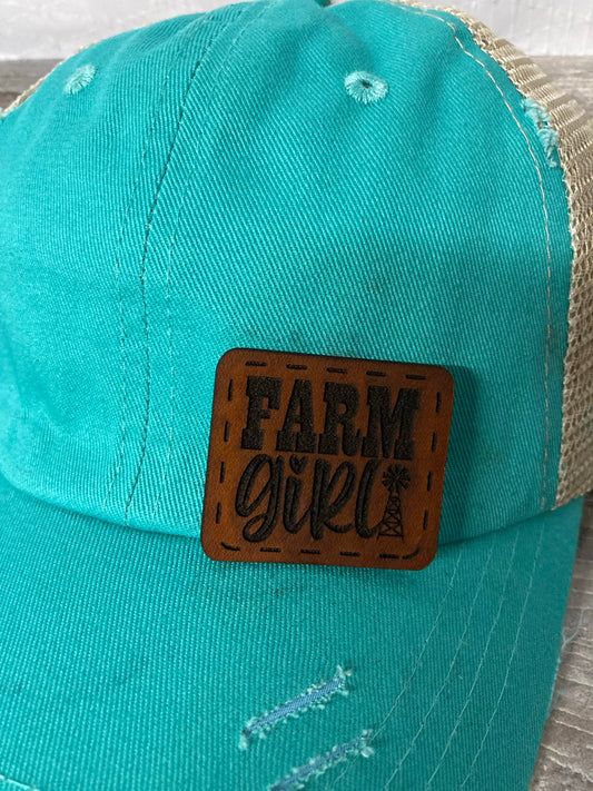 Farm Girl Small Leatherette Hat Patch