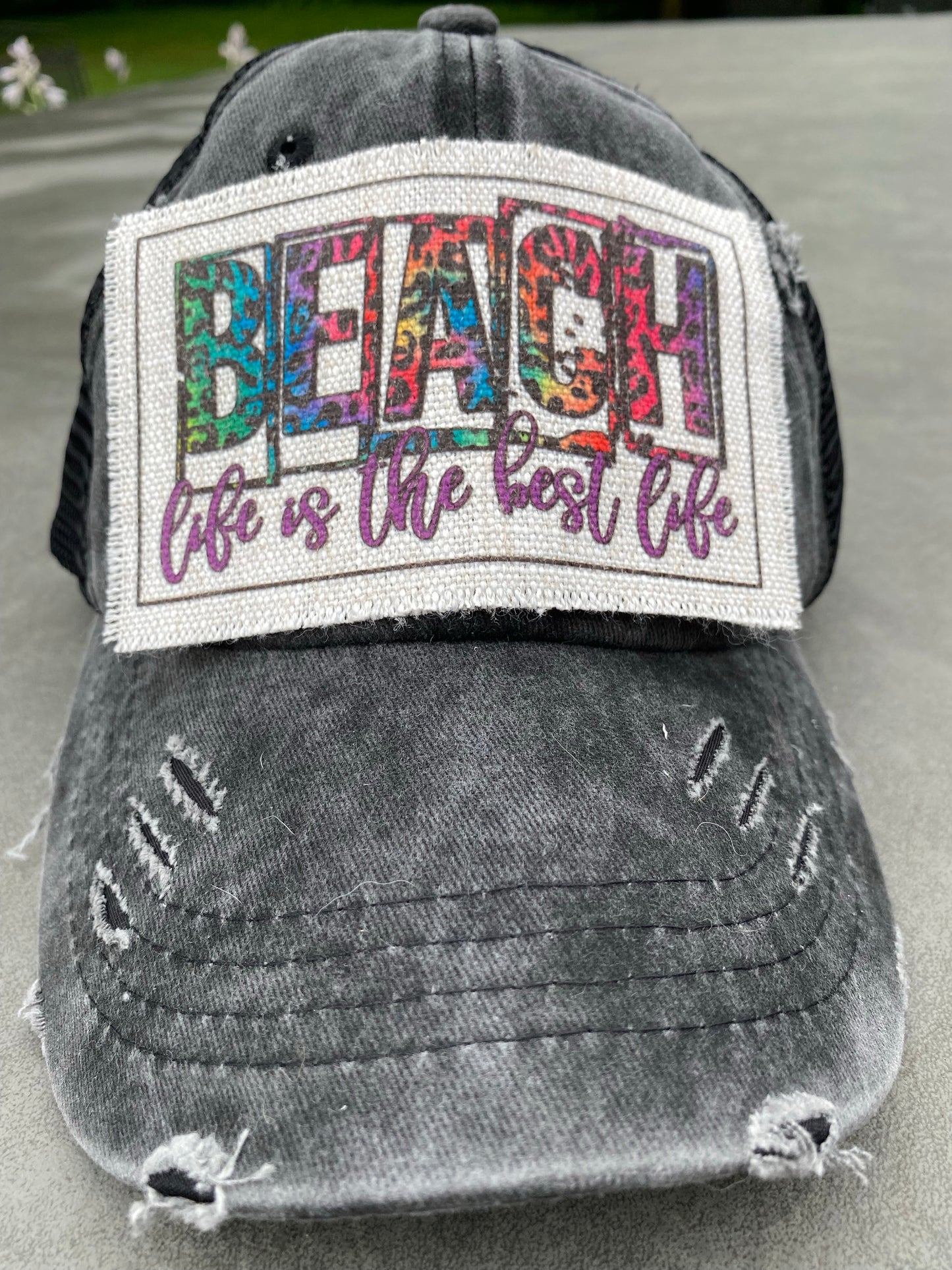 Beach Life Is The Best Life Leopard Hat Patch