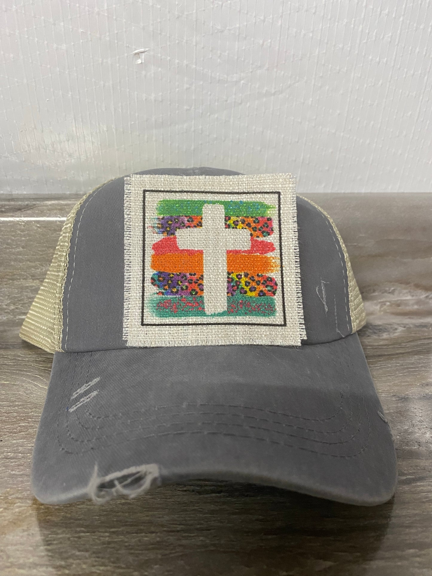 Cross Bright Colors Hat Patch