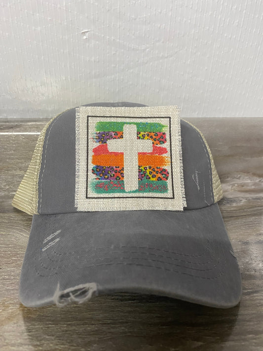 Cross Bright Colors Hat Patch