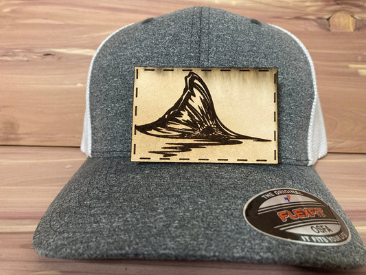 Redfish Fin Leatherette Hat Patch