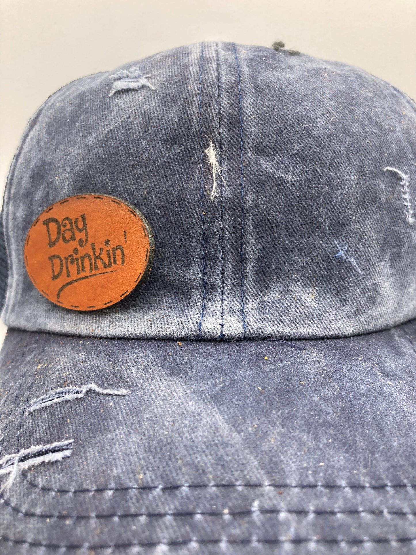 Day Drinkin Small Leatherette Hat Patch