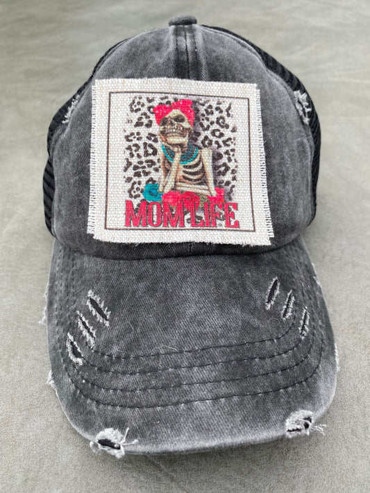 Mom Life Skelton Hat Patch