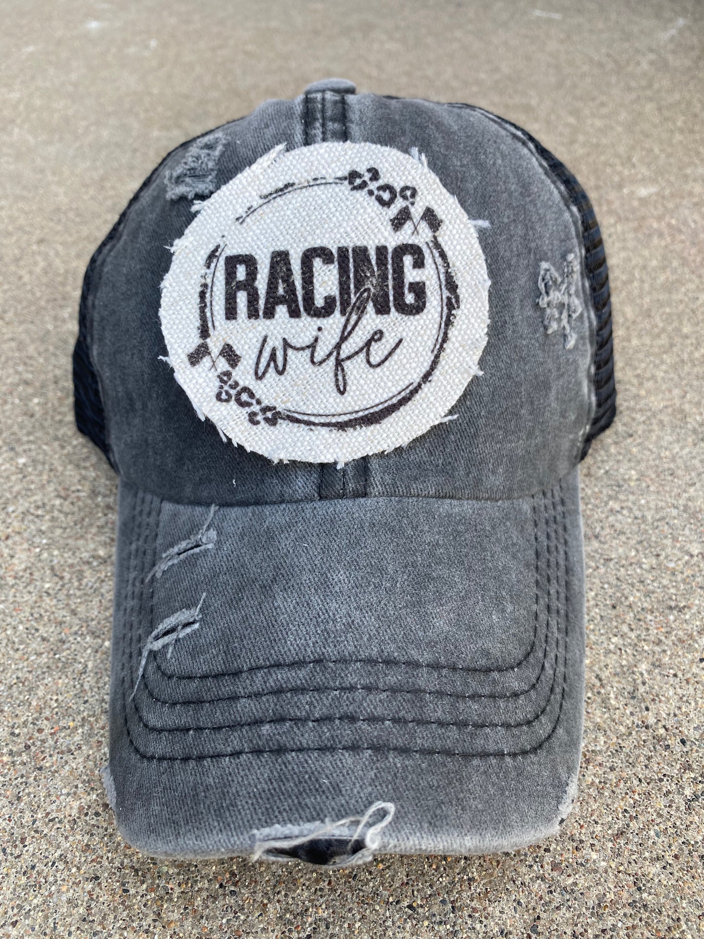 Racing Wife Circle Hat Patch