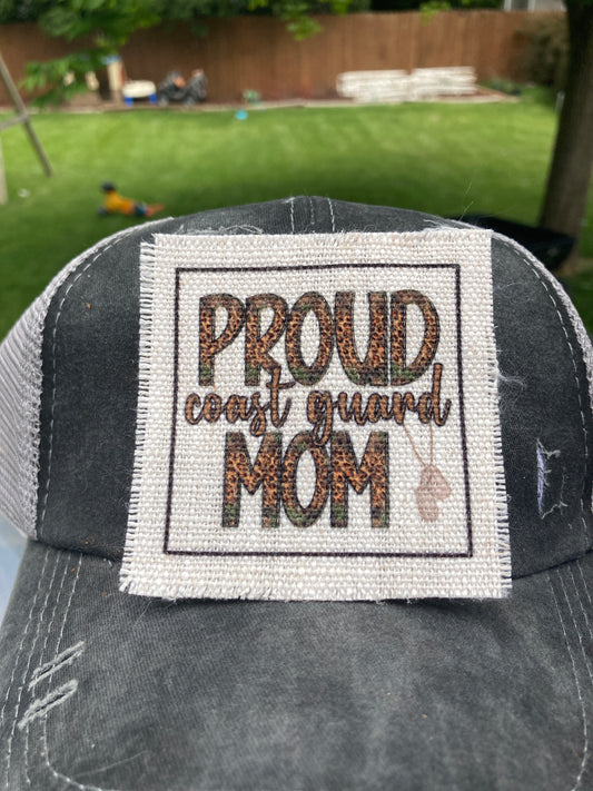 Proud Coast Guard Mom Hat Patch
