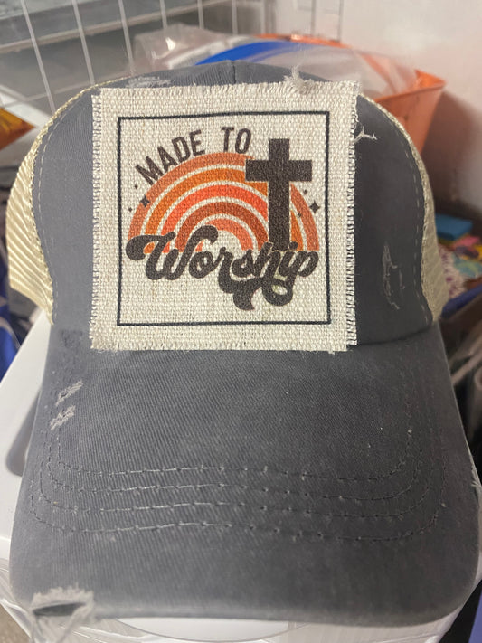 Made To Worship Rainbow Hat Patch