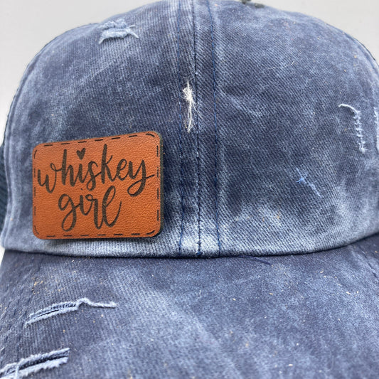 Whiskey Girl Small Leatherette Hat Patch