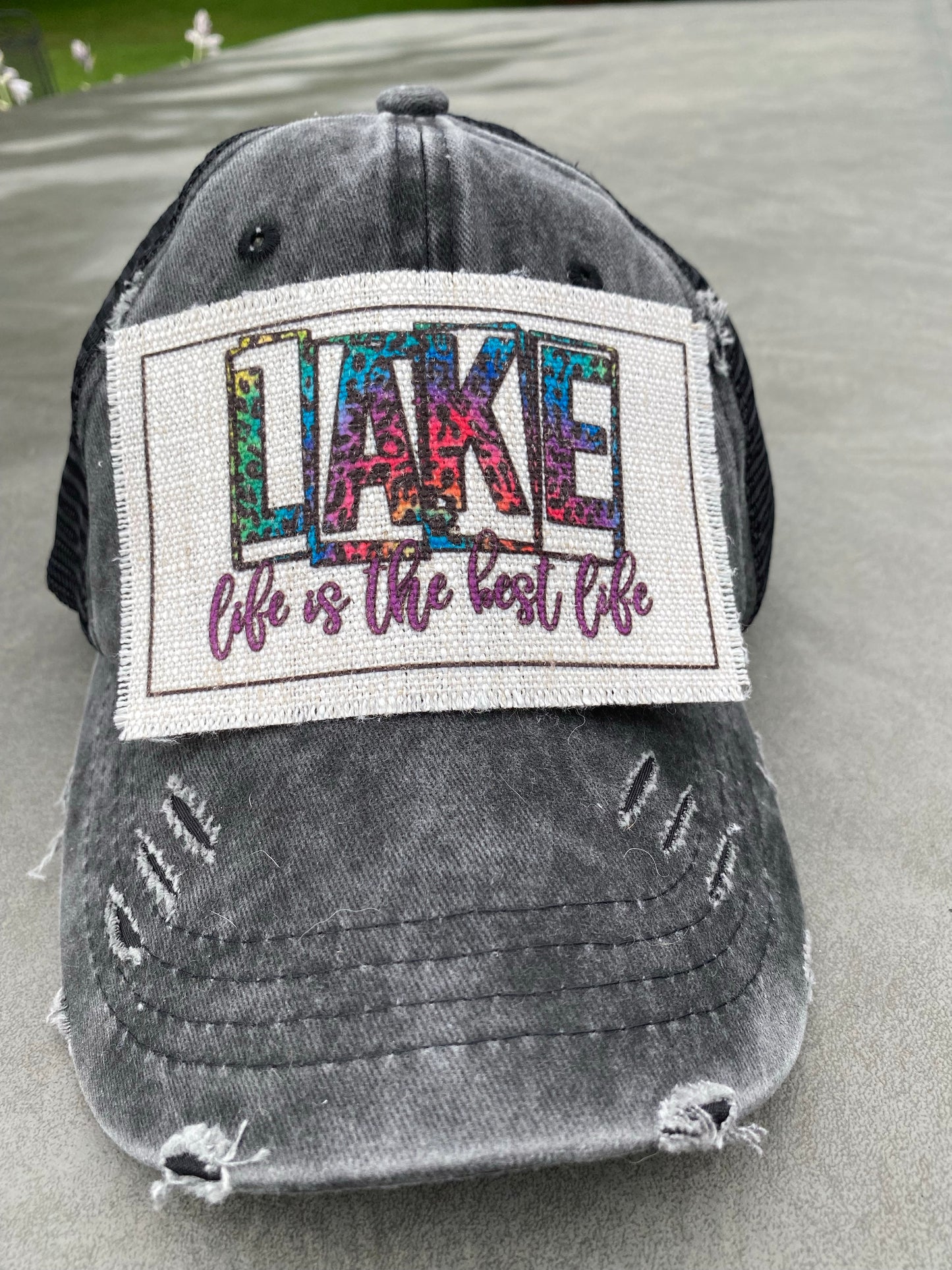 Lake Life Is The Best Life Leopard Hat Patch