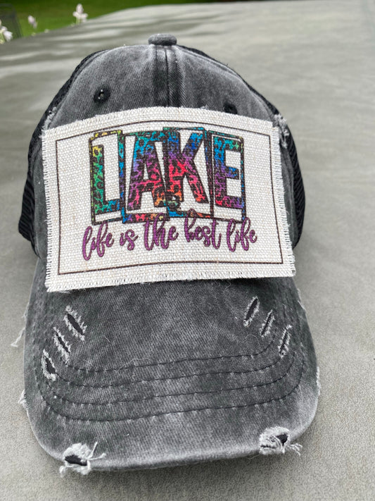 Lake Life Is The Best Life Leopard Hat Patch