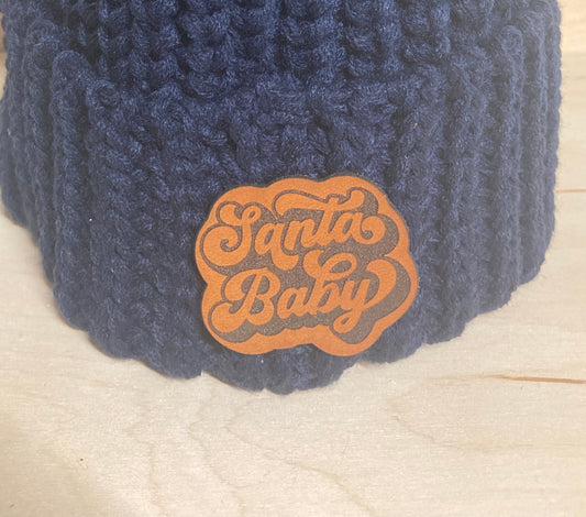 Santa Baby Small Leatherette Hat Patch