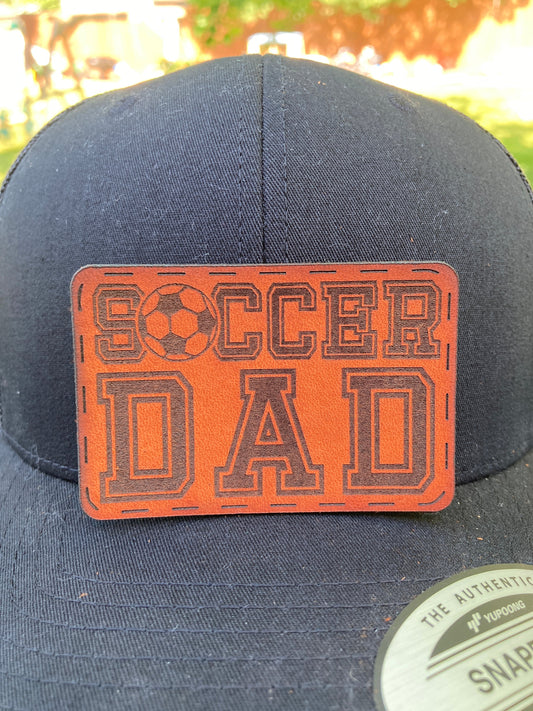 Soccer Dad Leatherette Hat Patch