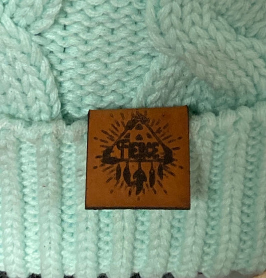 Fierce Fold-Over Leatherette Beanie Patch