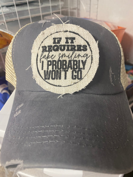 If It Requires Fake Smiling Circle Hat Patch