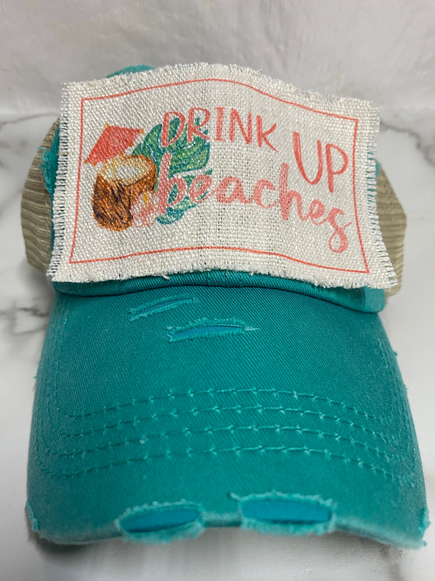 Drink up Beaches hat patch