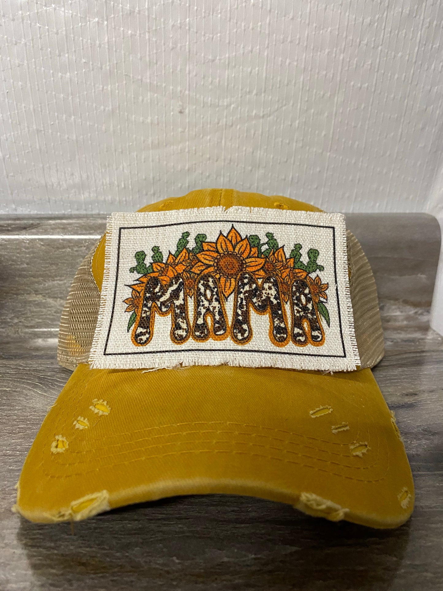 Mama Sunflower Cow Hat Patch