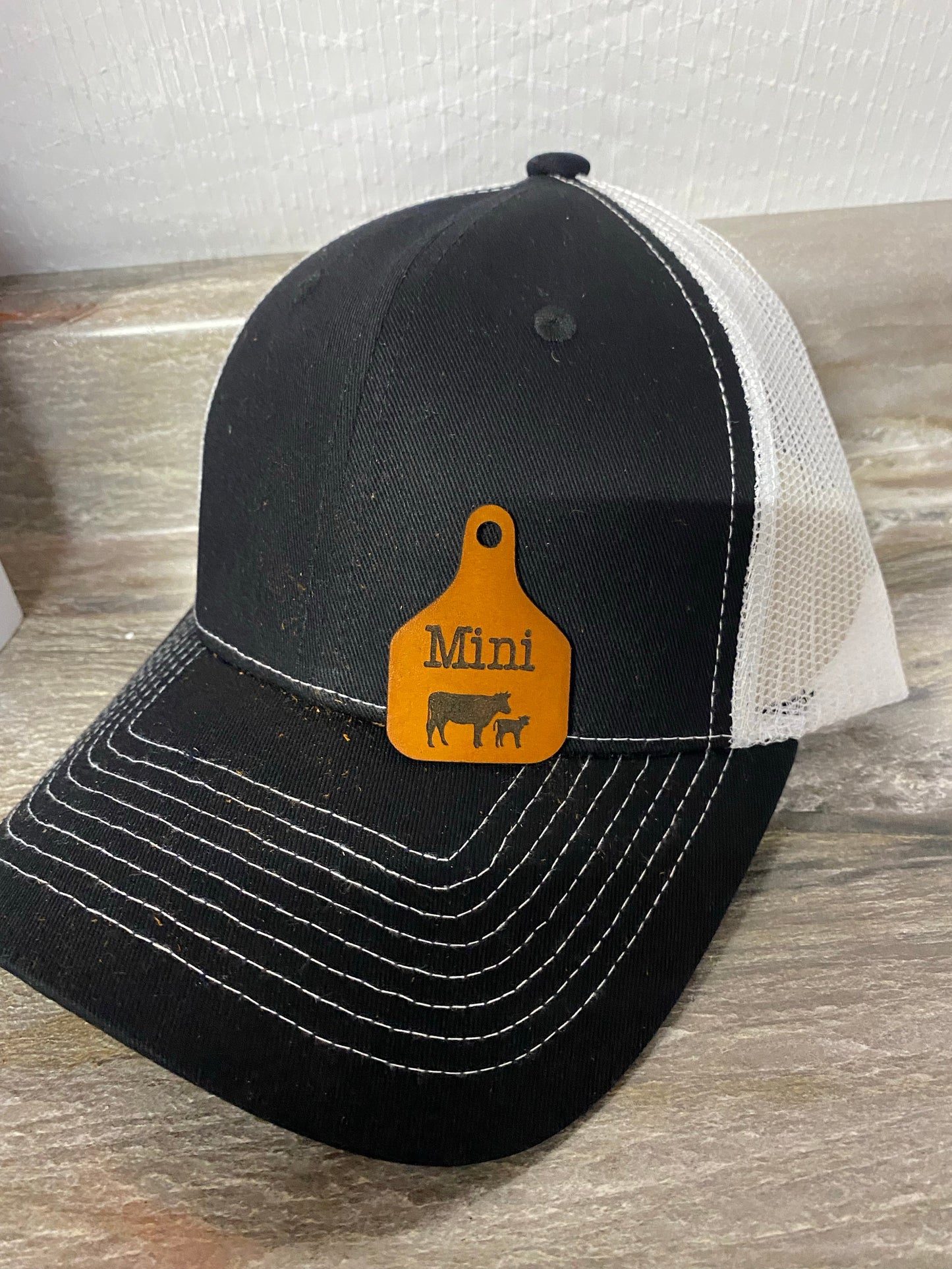 Mini Cowtag Small Leatherette Hat Patch