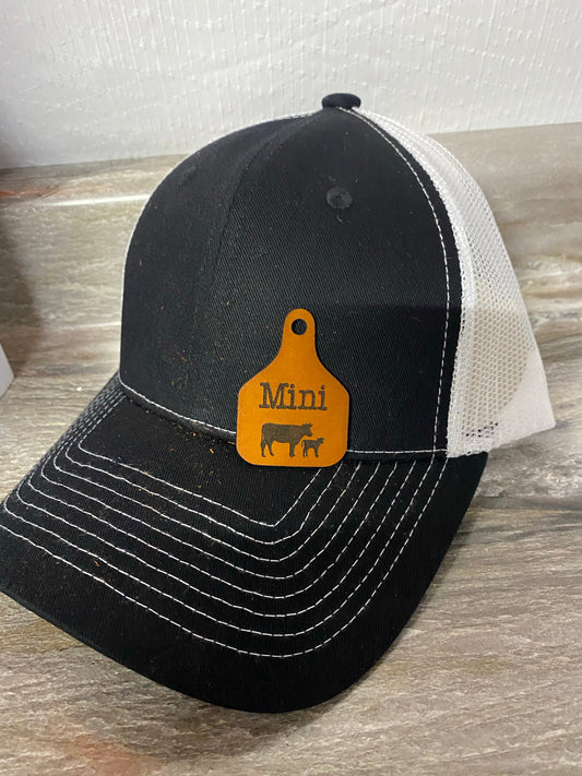 Mini Cowtag Small Leatherette Hat Patch