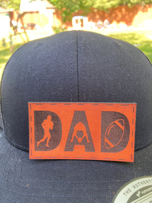 Football Dad Leatherette Hat Patch