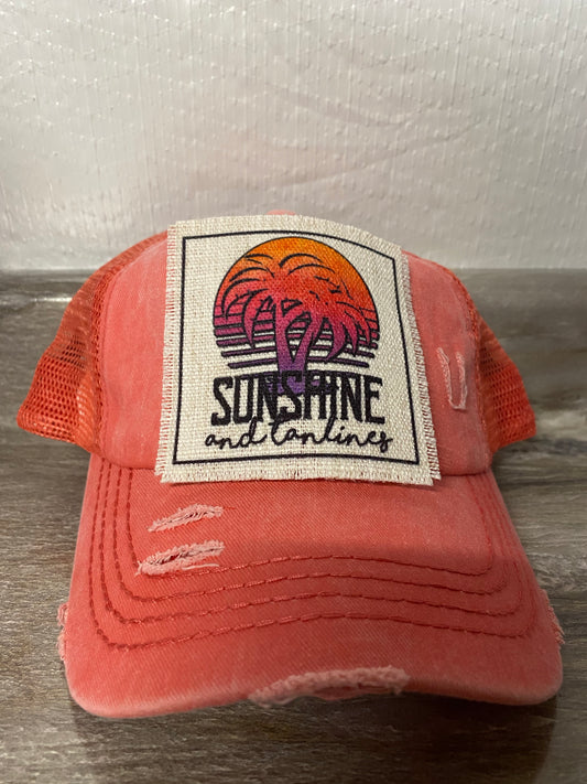 Sunshine and Tanlines Hat Patch