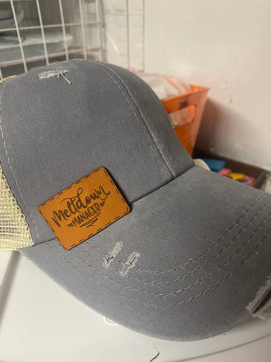 Meltdown Manager Small Leatherette Hat Patch