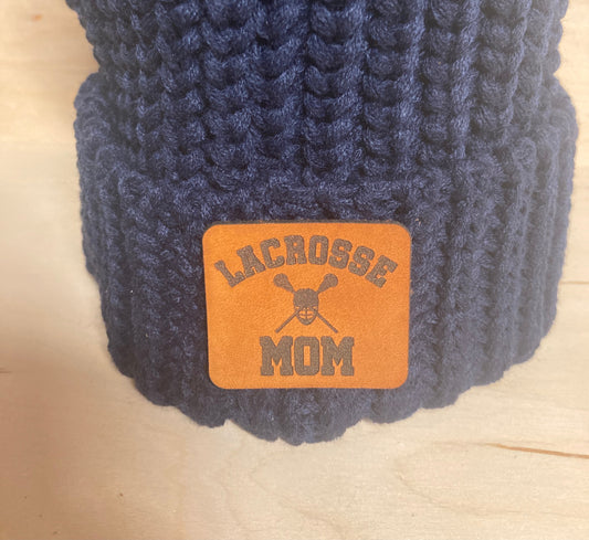 Lacrosse Mom Small Leatherette Hat Patch