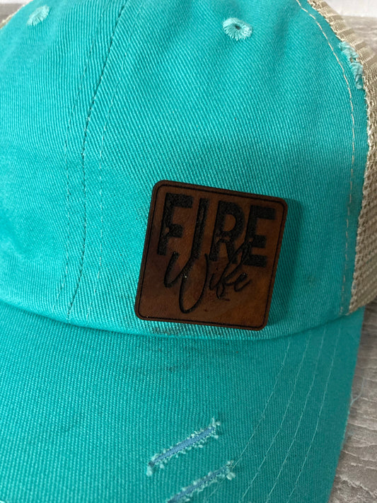 Fire Wife Small Leatherette Hat Patch