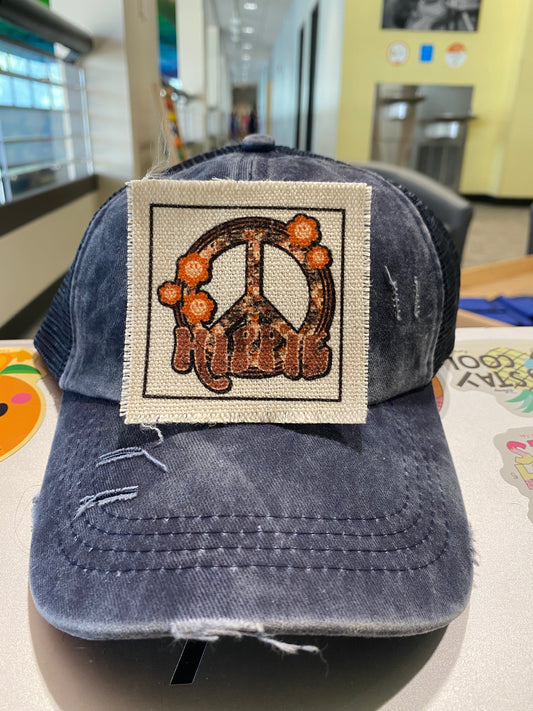 Hippie Peace Sign Hat Patch