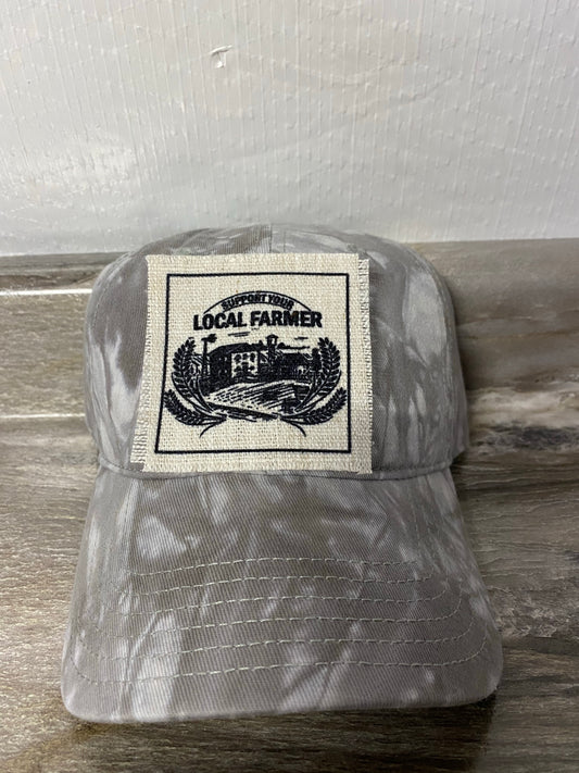Support Your Local Farmer BW Hat Patch